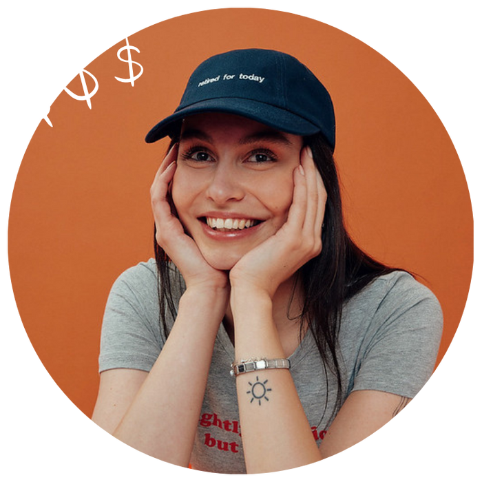 girl wearing custom hat and t-shirt